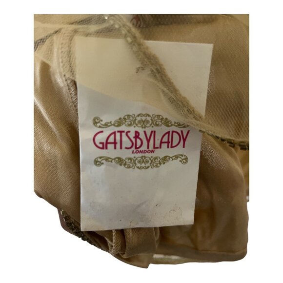 GatsbyLady London Gold Sequin Art Deco Sleeveless Flapper Dress US 14 UK 18 - Picture 10 of 11